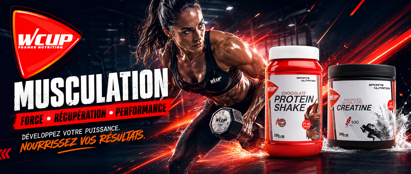 Fitness WCUP FRANCE NUTRITION SPORTIVE ENERGY HYDRATATION ENERGETIQUE PROTEINE ELECTROLYTE
