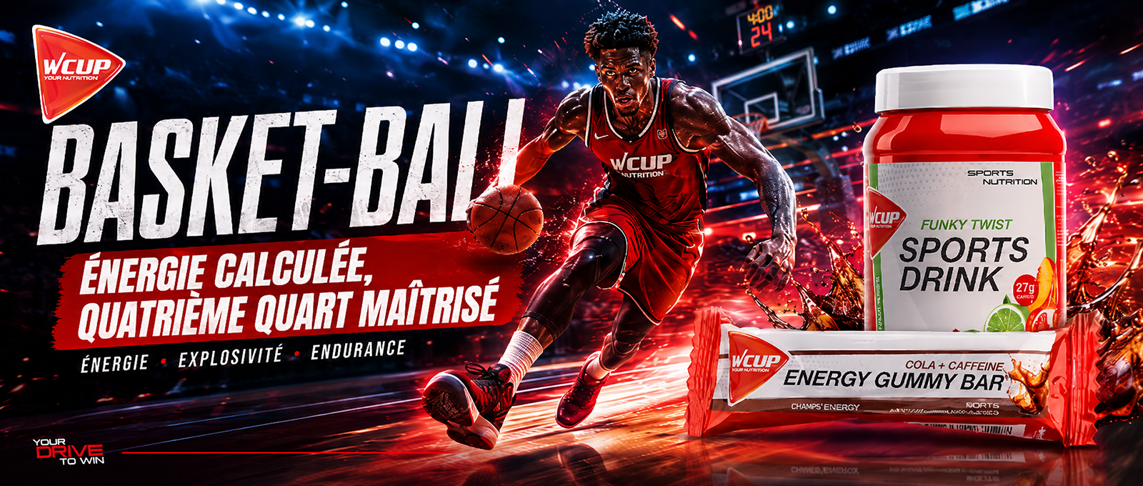 Basket WCUP FRANCE NUTRITION SPORTIVE ENERGY HYDRATATION ENERGETIQUE PROTEINE ELECTROLYTE
